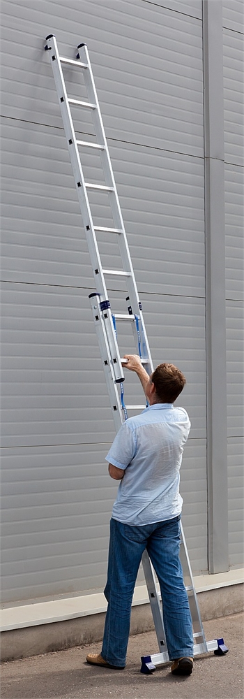 СИБИН  8 ступеней, со стабилизатором, алюминиевая, двухсекционная лестница (38823-08) 38823-08