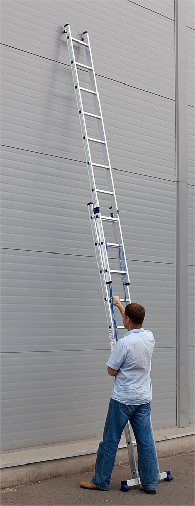 СИБИН, 10 ступеней, со стабилизатором, алюминиевая, двухсекционная  лестница (38823-10) 38823-10