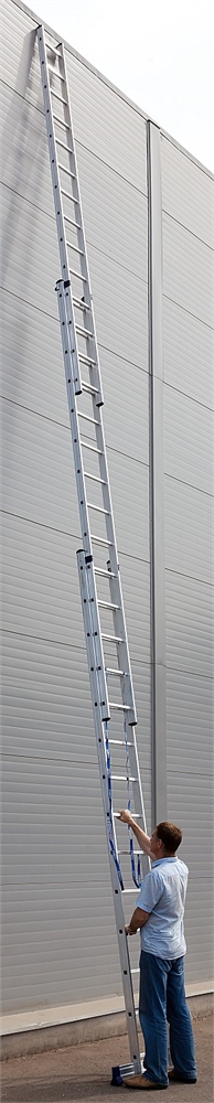 СИБИН  14 ступеней, со стабилизатором, алюминиевая, трехсекционная лестница (38833-14) 38833-14