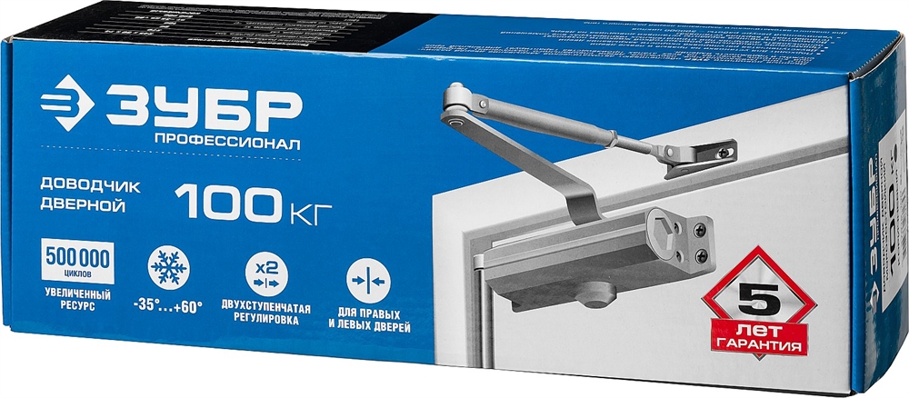 ЗУБР  до 100 кг, цвет коричневый, дверной доводчик, Профессионал (37912-100) 37912-100