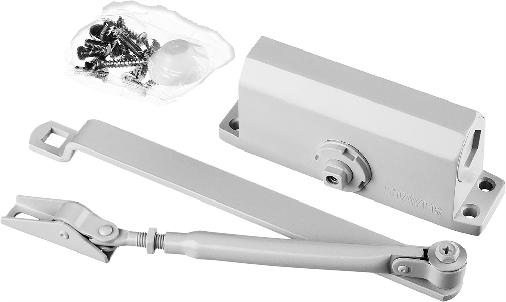 STAYER  MAXComfort, до 40 кг, белый серебро, дверной доводчик (37916-50) 37916-50