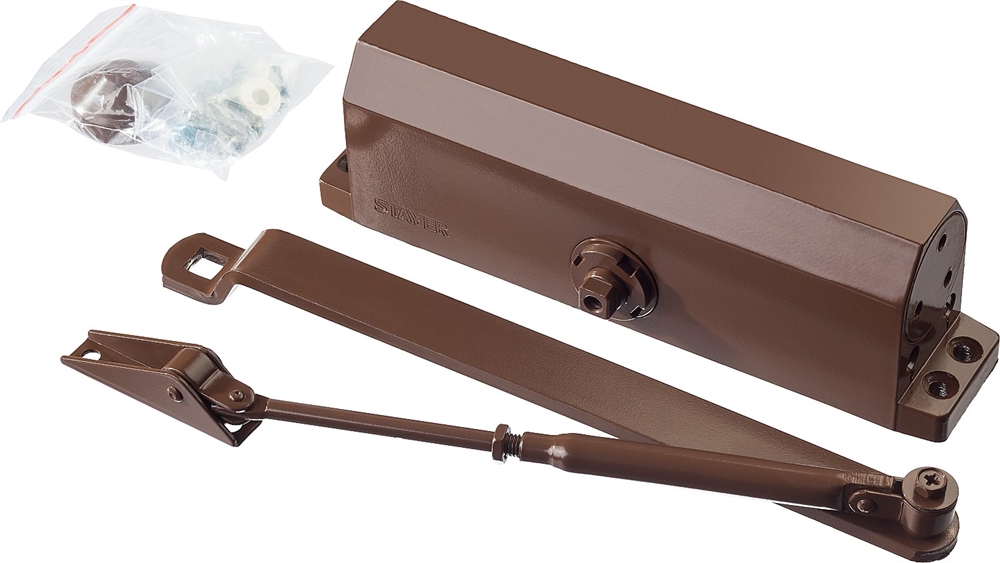 STAYER  MAXComfort, до 100 кг, коричневый серебро, дверной доводчик (37917-100) 37917-100
