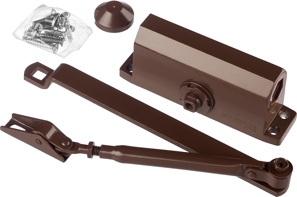 STAYER  MAXComfort, до 40 кг, коричневый серебро, дверной доводчик (37917-50) 37917-50