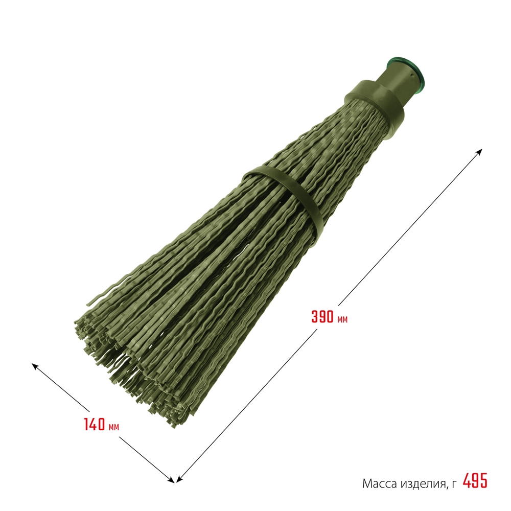 СИБИН  440 х 190 мм, полипропилен, коническое резьбовое соединение, круглая, с фиксирующим ободом, пластиковая метла (39223) 39223_z01