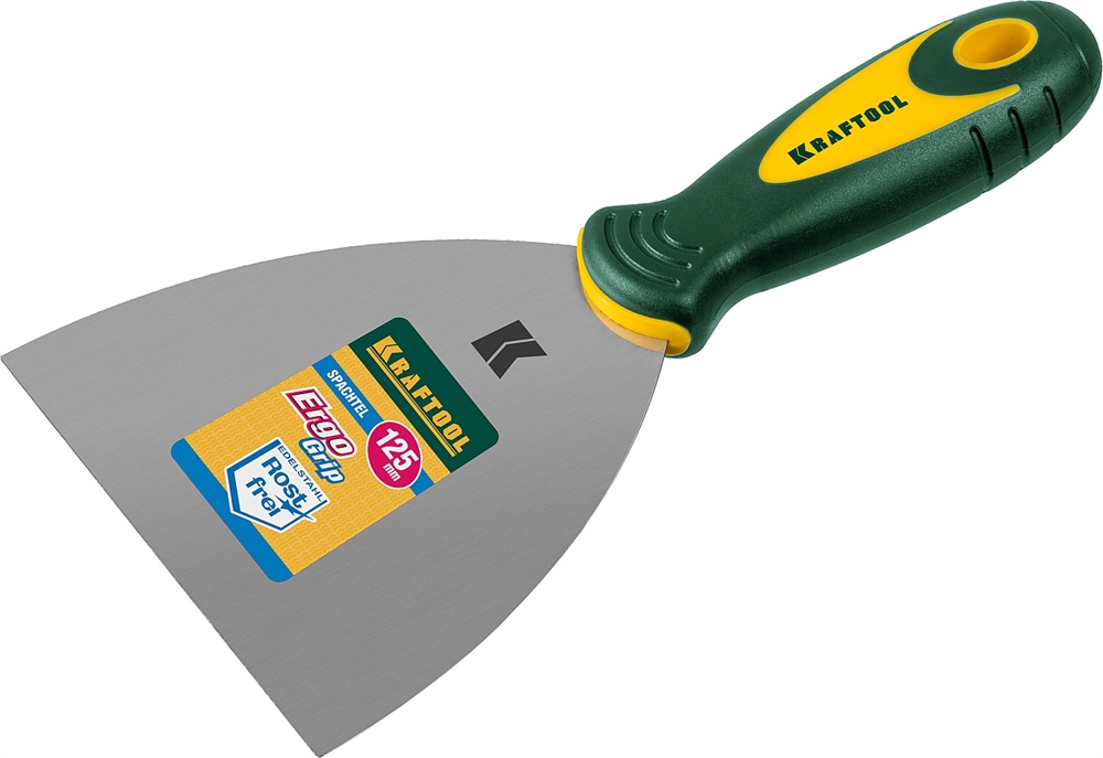 KRAFTOOL  125 мм, х-образное профилированное полотно, двухкомпонентная ручка, нержавеющий, шпатель (10035-125) 10035-125