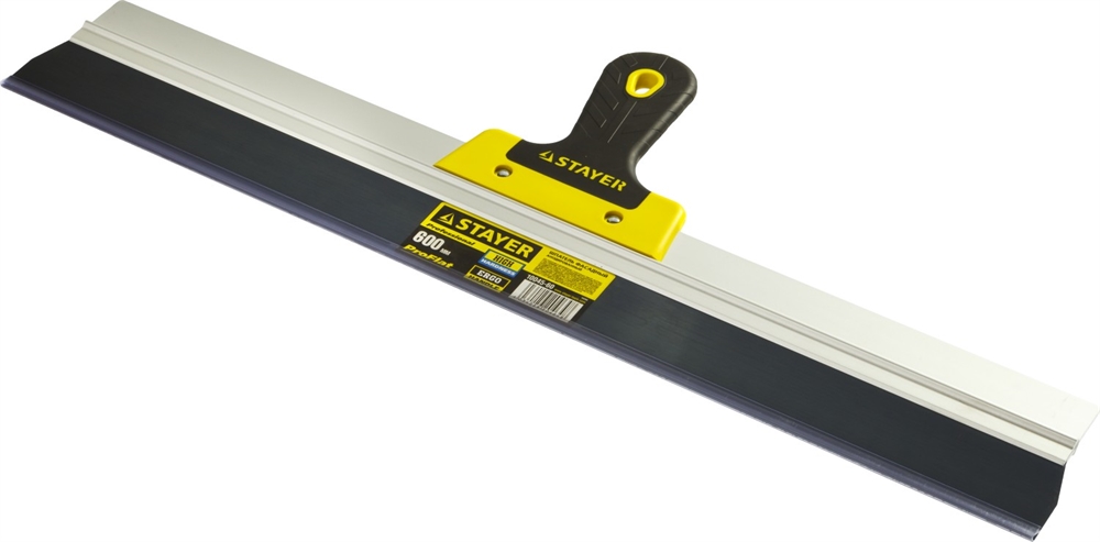 STAYER  PROFlat, 600 мм, усиленная алюминиевая направляющая, двухкомпонентная ручка, анодированный, фасадный шпатель, Professional (10045-60) 10045-60