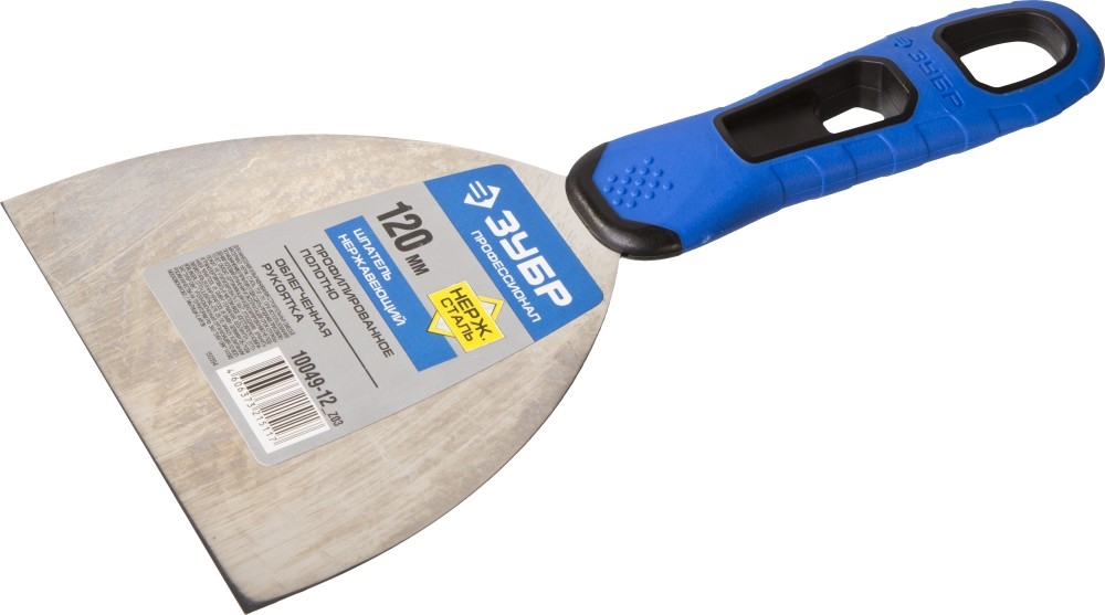 ЗУБР  120 мм, х-образное профилированное полотно, облегченная двухкомпонентная ручка, нержавеющий шпатель, Профессионал (10049-12) 10049-12_z03