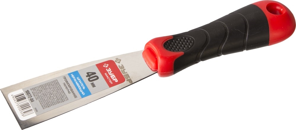 ЗУБР  40 мм, профилированное полотно, двухкомпонентная ручка, нержавеющий, шпатель (10072-04) 10072-04