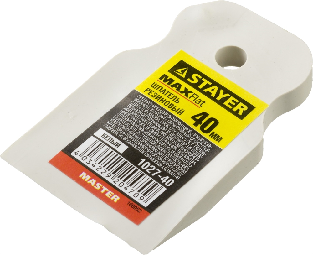 STAYER  MAXFlat, 40 мм, для затирки швов эластичный, белый, резиновый шпатель (1027-40) 1027-40