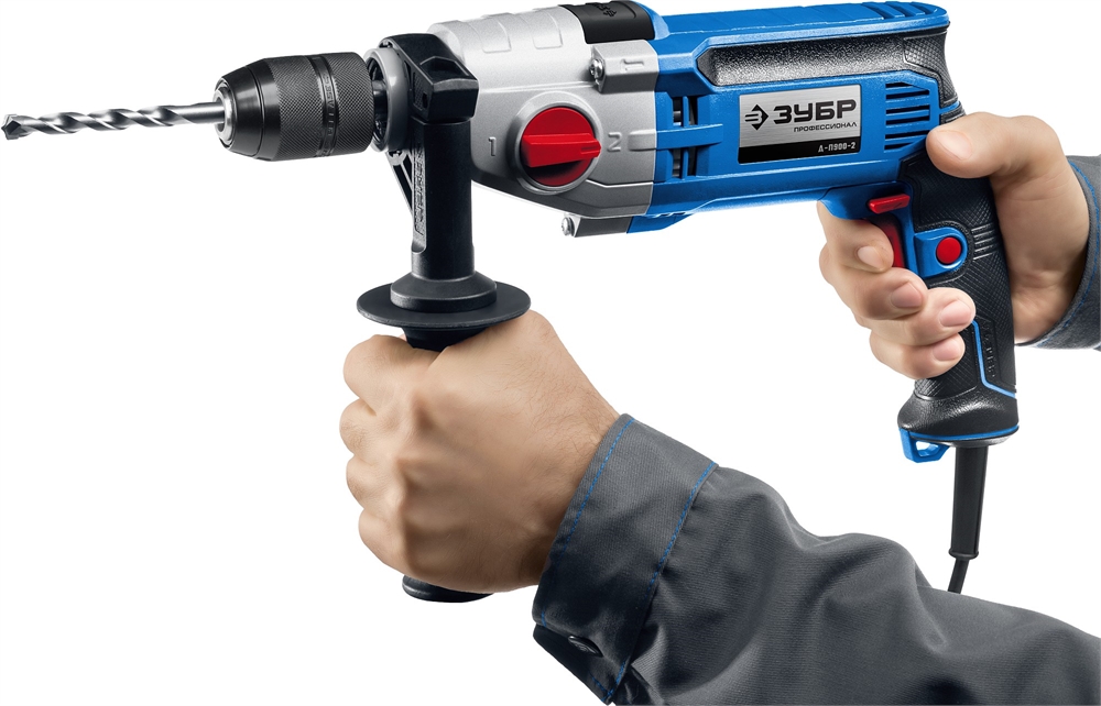 ЗУБР  900 Вт, 13 мм, безударная дрель, 2-скоростная, мет. корпус, Профессионал (Д-П900-2) Д-П900-2