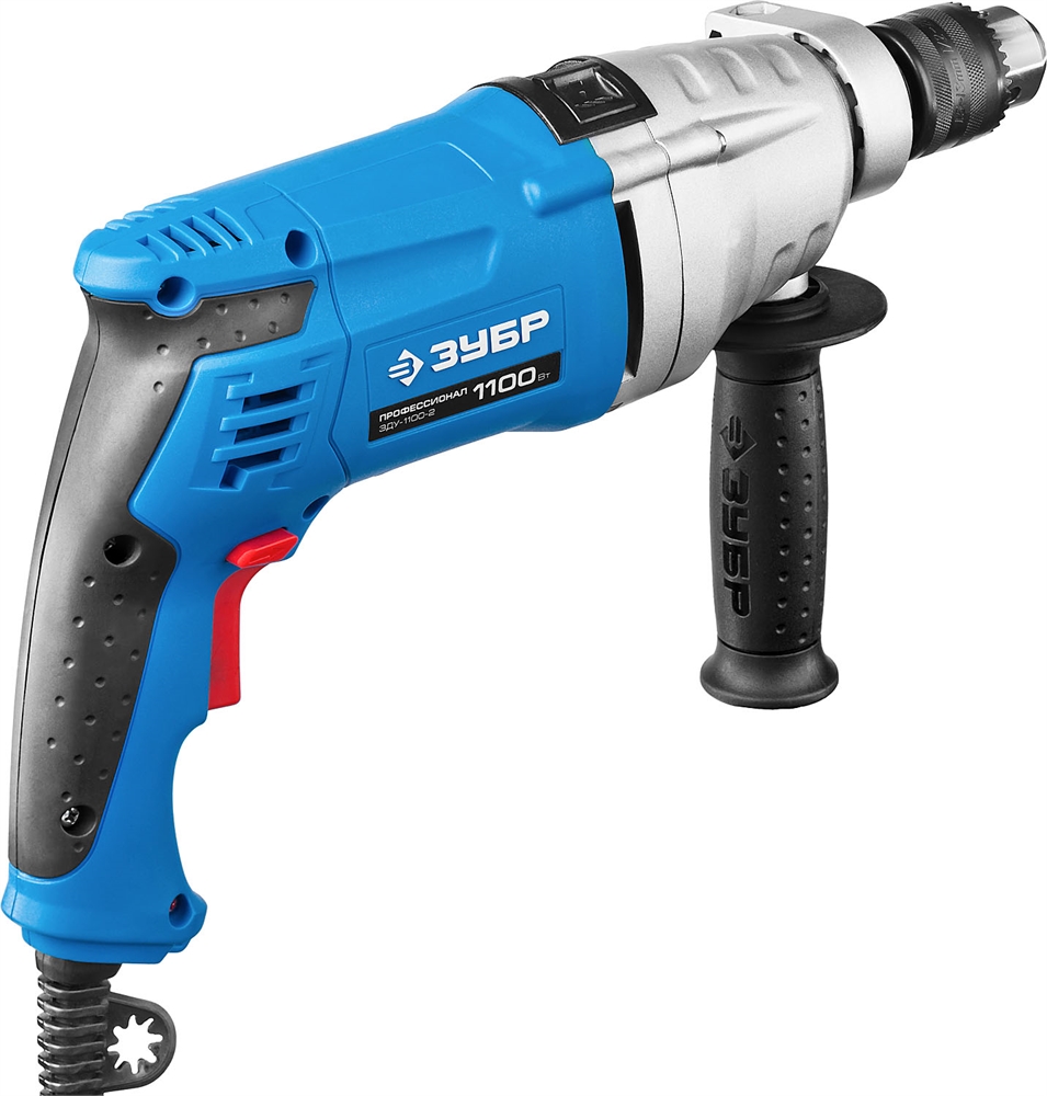 ЗУБР  1100 Вт, 13 мм, 2 скорости, ударная дрель, мет. корпус, Профессионал (ЗДУ-1100 ЭРММ2) ЗДУ-1100-2 ЭРММ2