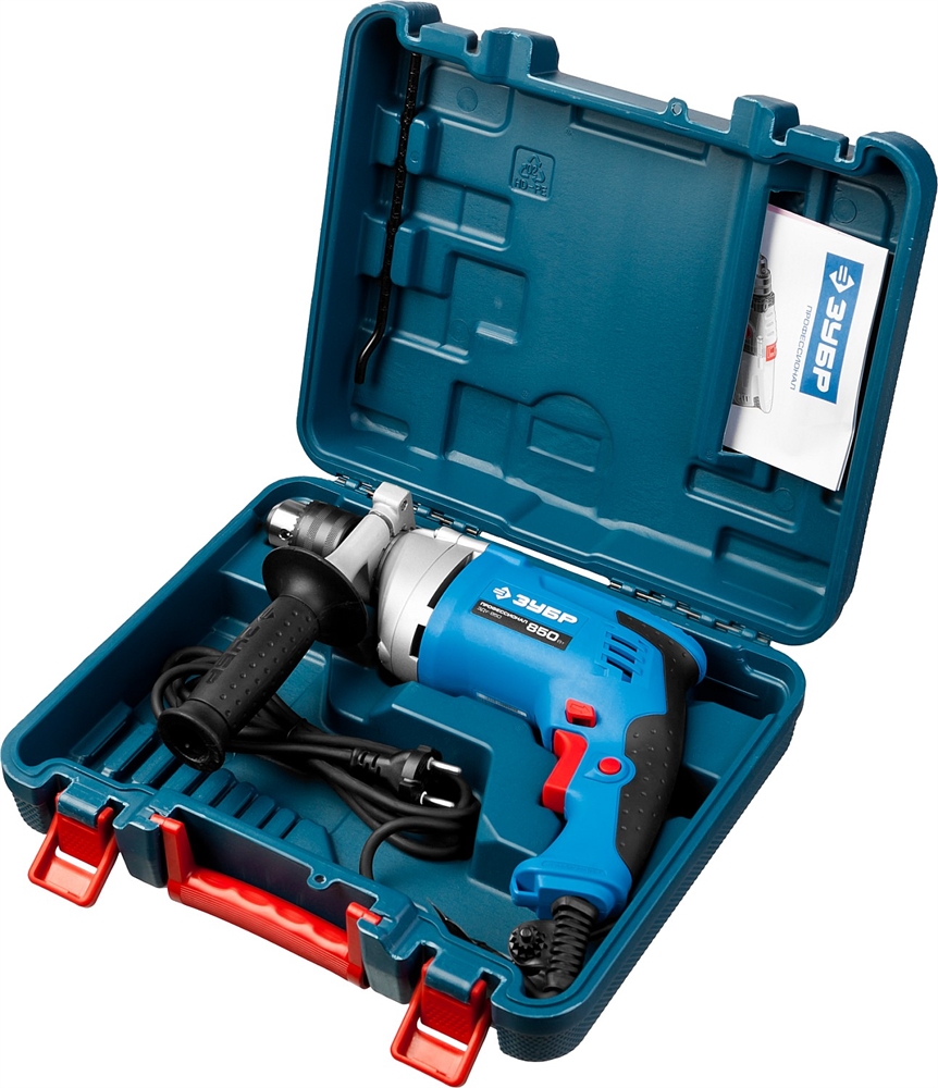 ЗУБР  850 Вт, 13 мм, ударная дрель, мет. корпус, кейс, Профессионал (ЗДУ-850 ЭРМКМ2) ЗДУ-850 ЭРМКМ2