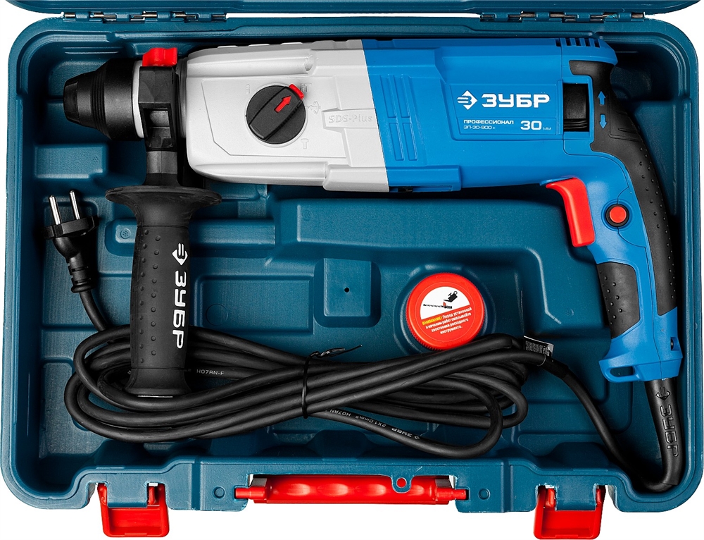 ЗУБР  30 мм, 900 Вт, перфоратор SDS Plus, Профессионал (ЗП-30-900 К) ЗП-30-900 К
