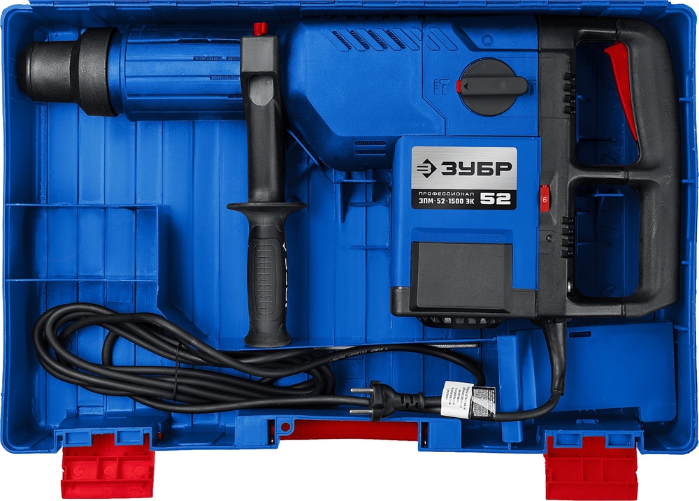 ЗУБР  52 мм, 1500 Вт, перфоратор SDS-Max, Профессионал (ЗПМ-52-1500 ЭК) ЗПМ-52-1500 ЭК