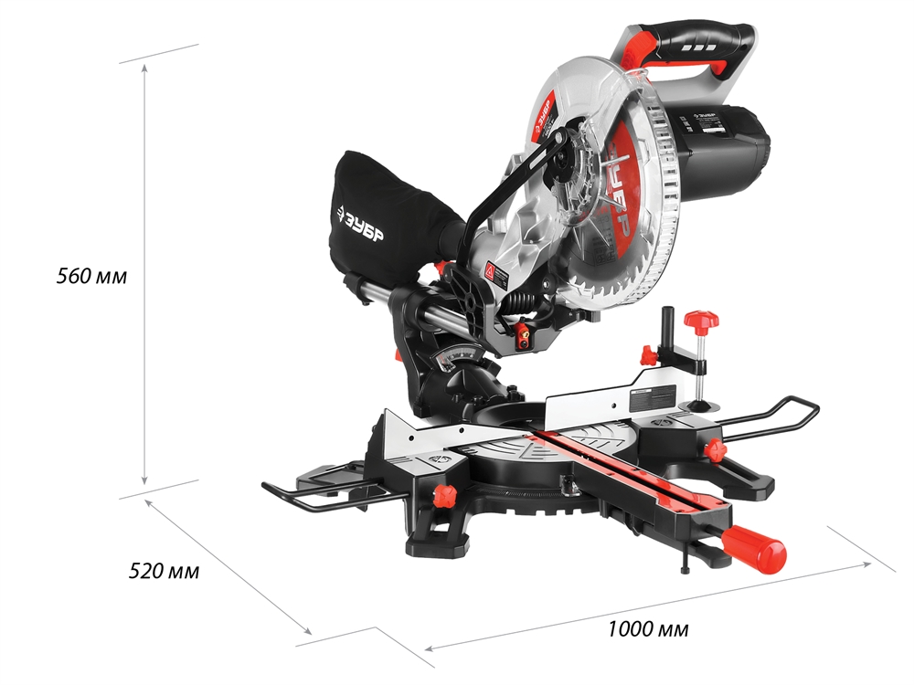 Торцовочная пила с протяжкой ЗУБР d 255 ЗПТ-255-1800 ПЛ ЗПТ-255-1800 ПЛ