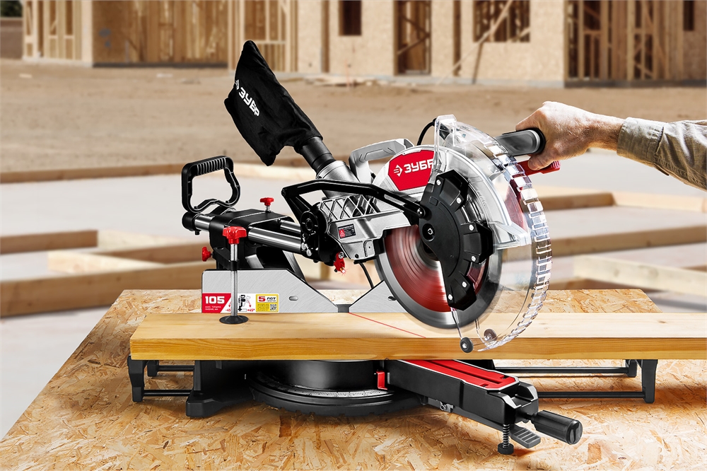 Торцовочная пила с протяжкой ЗУБР d 305 ЗПТ-305-1800 ПЛ ЗПТ-305-1800 ПЛ