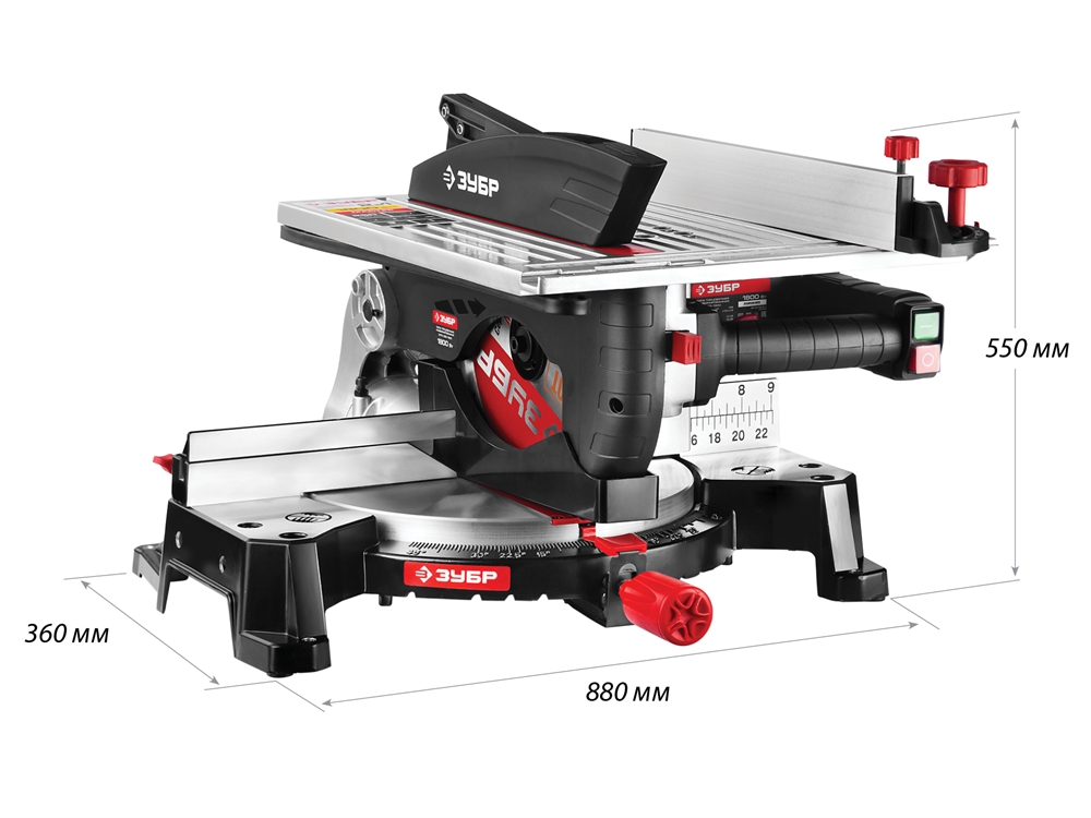Комбинированная торцовочная пила ЗУБР d 250 ЗПТК-255-1800 ЗПТК-255-1800