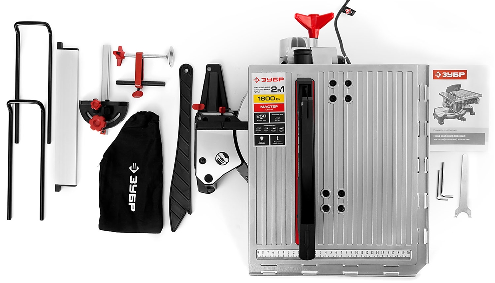 Комбинированная торцовочная пила ЗУБР d 250 ЗПТК-255-1800 ЗПТК-255-1800