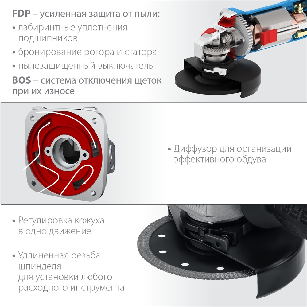 ЗУБР  1100 Вт, d125 мм, УШМ, Профессионал (УШМ-П125-1100) УШМ-П125-1100