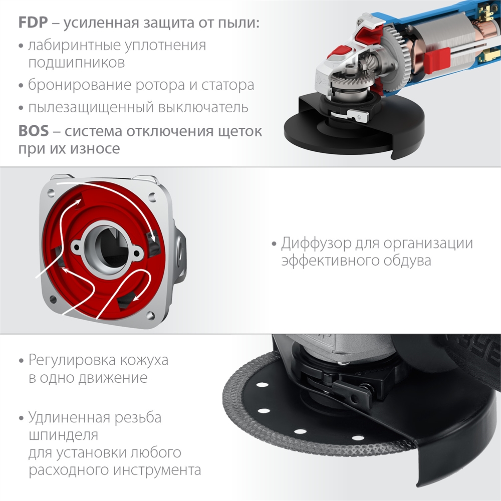 ЗУБР  900 Вт, d125 мм, УШМ, Профессионал (УШМ-П125-900) УШМ-П125-900