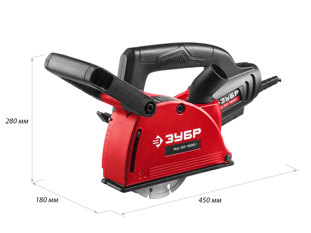 ЗУБР  d 125 мм, 1200 Вт, 30 мм, штроборез (бороздодел) (ЗШ-30-1200 Т) ЗШ-30-1200 Т
