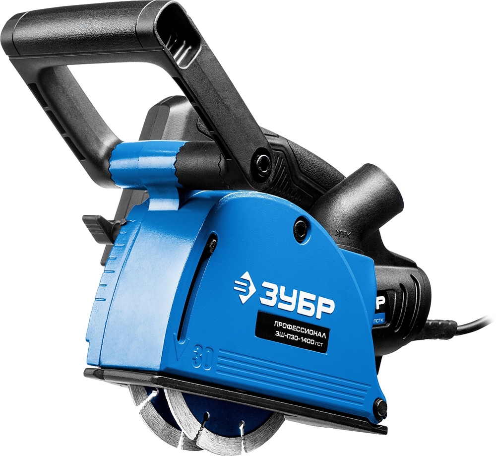 ЗУБР  d 125 мм, 1400 Вт, 30 мм, штроборез (бороздодел), Профессионал (ЗШ-П30-1400 ПСТ) ЗШ-П30-1400 ПСТ