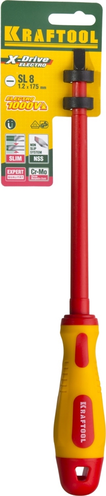 KRAFTOOL  SL8 х 175 мм, высоковольтная отвертка (250083-8.0-175) 250083-8.0-175