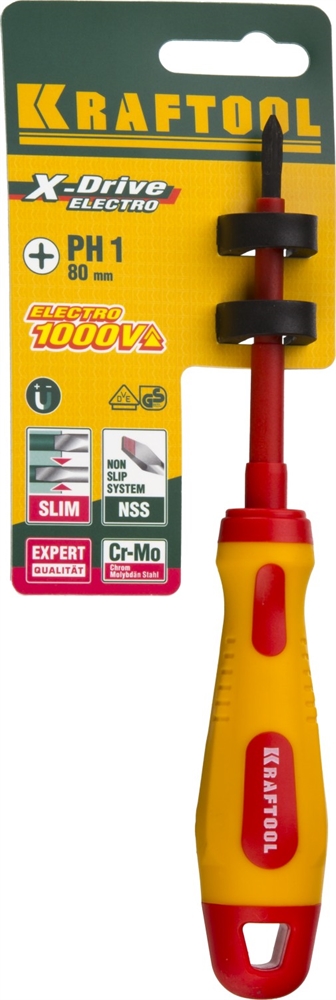 KRAFTOOL  PH1 х 80 мм, высоковольтная отвертка (250084-1-080) 250084-1-080