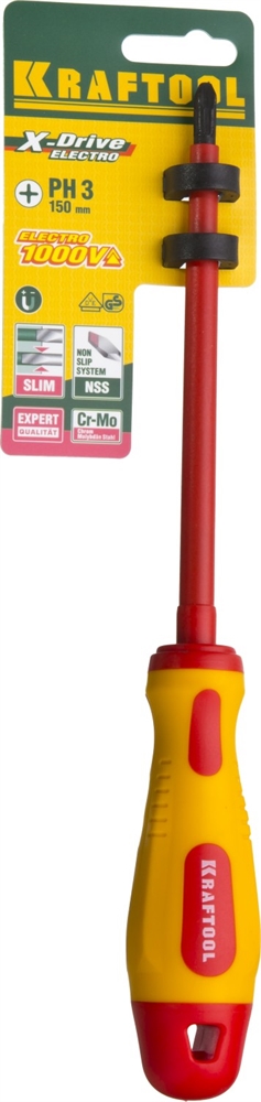 KRAFTOOL  PH3 х 150 мм, высоковольтная отвертка (250084-3-150) 250084-3-150