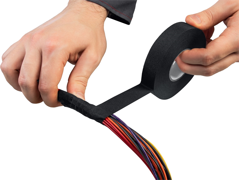 ЗУБР  АВТО-ЖГУТ, 19 мм х 25 м, черная, термостойкая текстильная изолента, Профессионал (1236-2) 1236-2