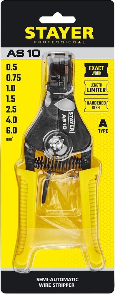 STAYER  AS-10, 1 - 6 мм2, полуавтоматический стриппер, Professional (22631) 22631_z02