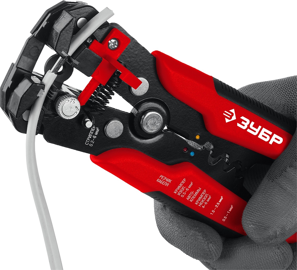 ЗУБР  ТМ-1, 0.2 - 6 мм2, автоматический стриппер с винтом микронастройки (22645) 22645