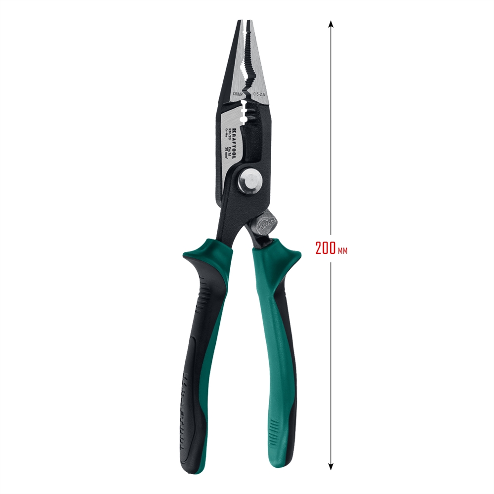 KRAFTOOL  KM-20, резка, d 15мм, зачистка 0.75 - 2.5 мм2, клещи многофункциональные (23336-20) 23336-20