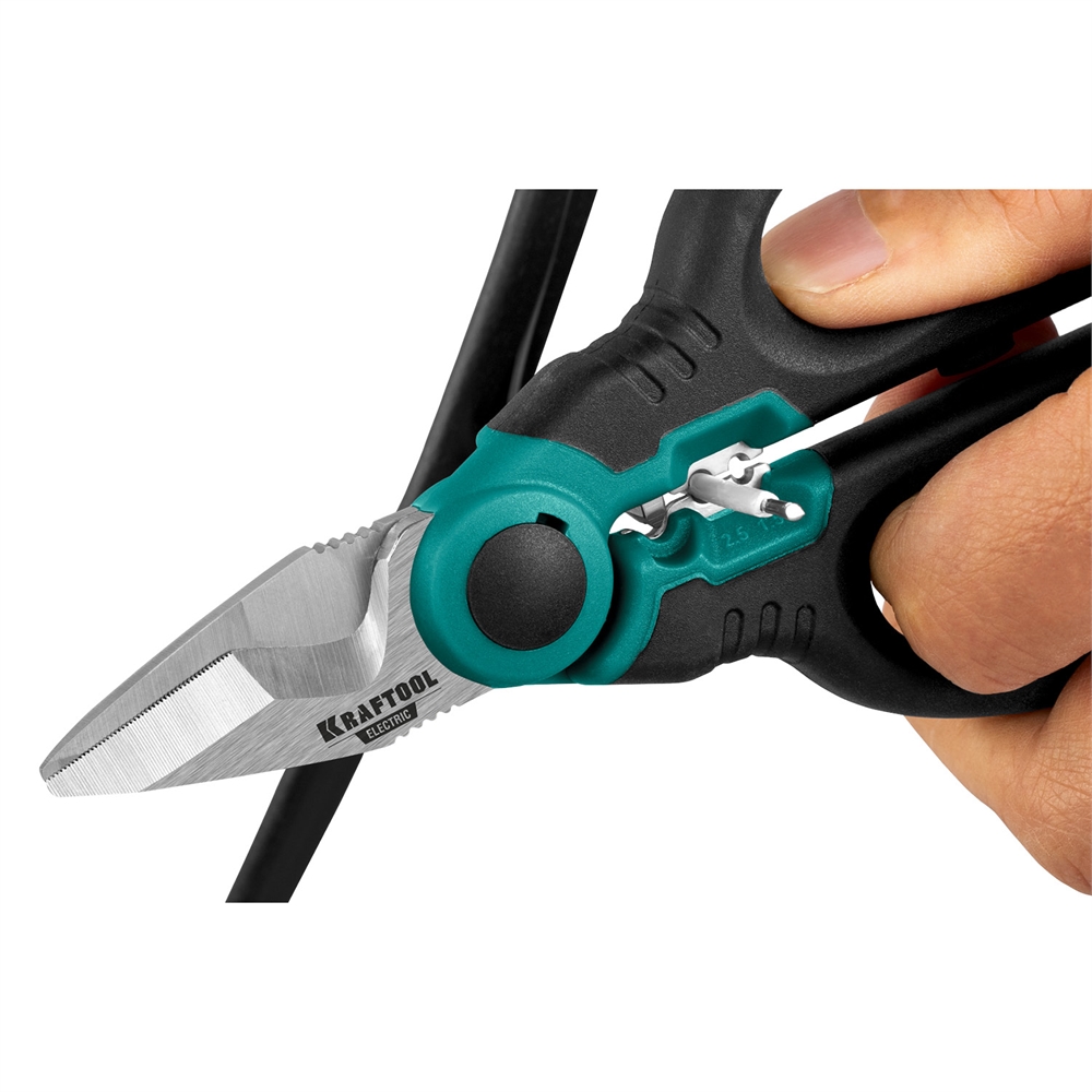 KRAFTOOL  ELECTRIC, 4 в 1, 160 мм, с чехлом, ножницы электрика (23356) 23356