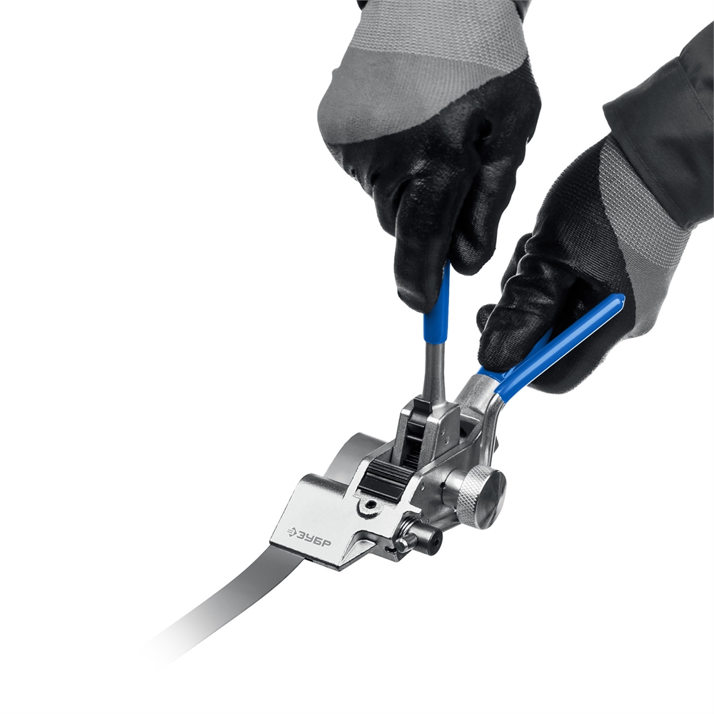 ЗУБР  ИНХ-20, 2 в 1, инструмент для натяжения  и резки стальной монтажной ленты, Профессионал (22624) 22624