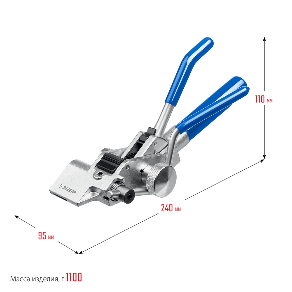 ЗУБР  ИНХ-20, 2 в 1, инструмент для натяжения  и резки стальной монтажной ленты, Профессионал (22624) 22624