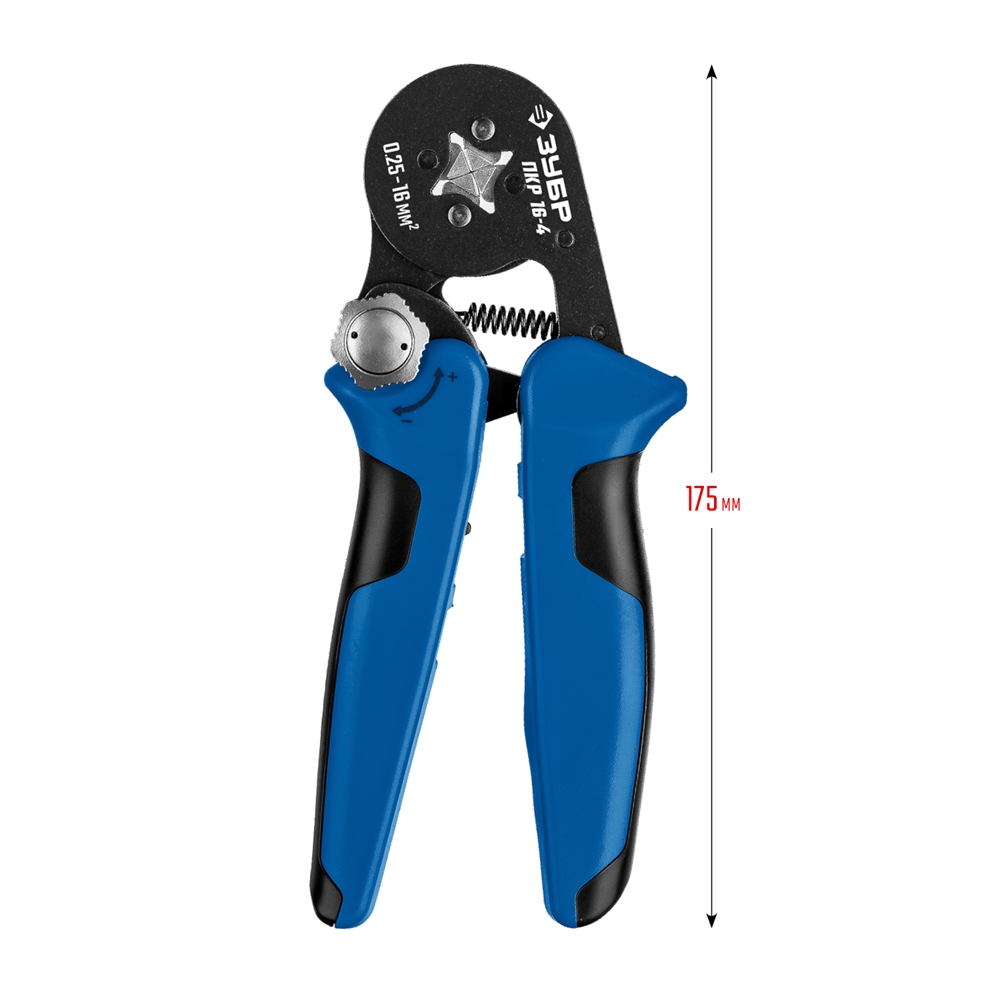 ЗУБР  ПКР-16-4, 0.25 - 16 мм2, с квадратным профилем, мультидиапазонные пресс-клещи, Профессионал (22693) 22693