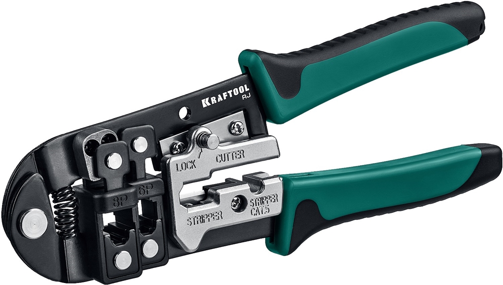 KRAFTOOL  RJ, (RJ45, RJ11,RJ12), универсальный кримпер (22699) 22699