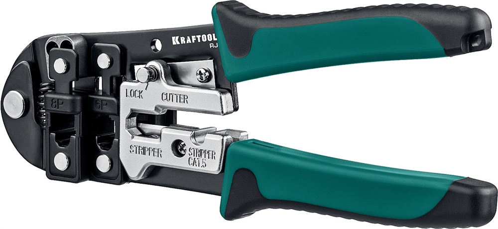 KRAFTOOL  RJ, (RJ45, RJ11,RJ12), универсальный кримпер (22699) 22699