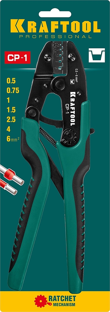KRAFTOOL  CP-1, 0.5 - 6 мм2, для втулочных наконечников, пресс-клещи (45461-1) 45461-1