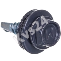 Саморез кровельный оц. металл-дерево с шайбой EPDM, бур 5,5 х 29 RAL 5005 kvs- 00983