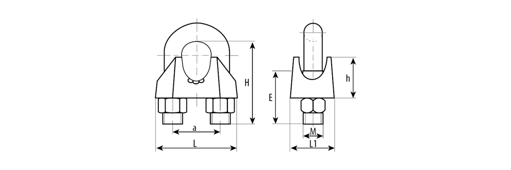 ЗУБР  DIN 741, 8 мм, 60 шт, зажим троса, Профессионал (4-304415-08) 4-304415-08