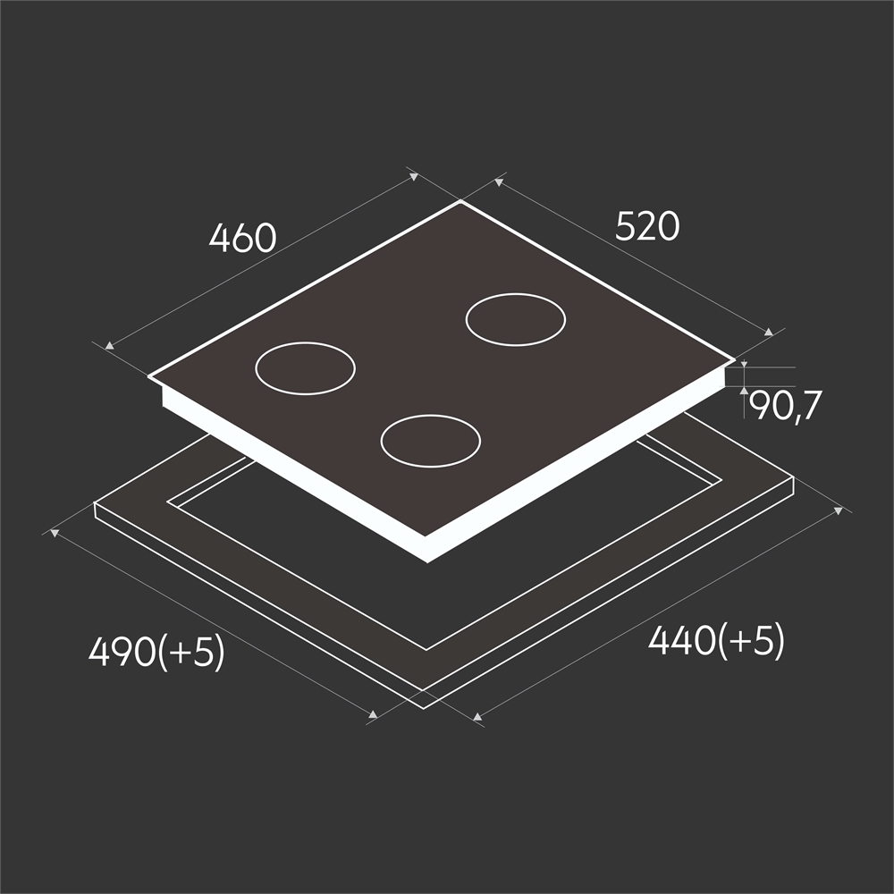 Встраиваемая варочная панель P-3SBM oasis 1318