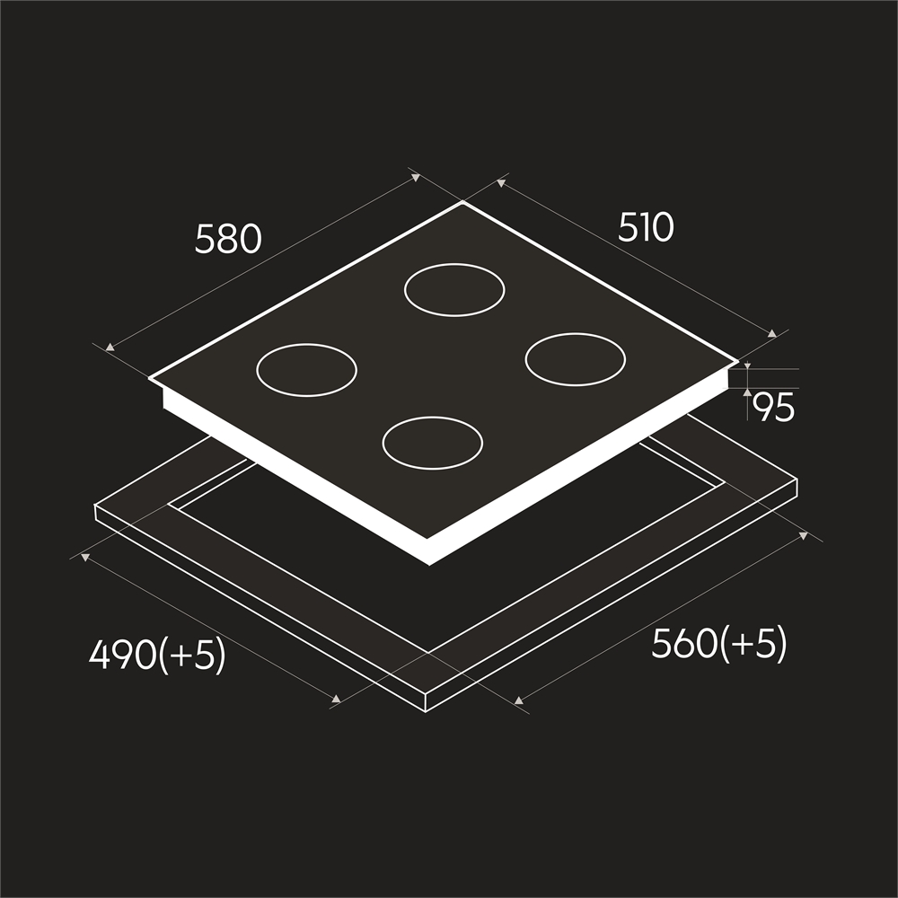 Встраиваемая варочная панель P-GWR oasis 1110