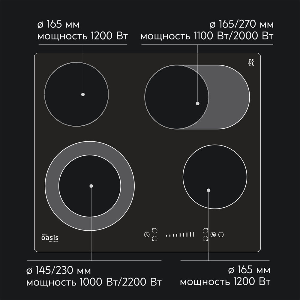 Варочная панель электрическая P-SBU oasis 1120
