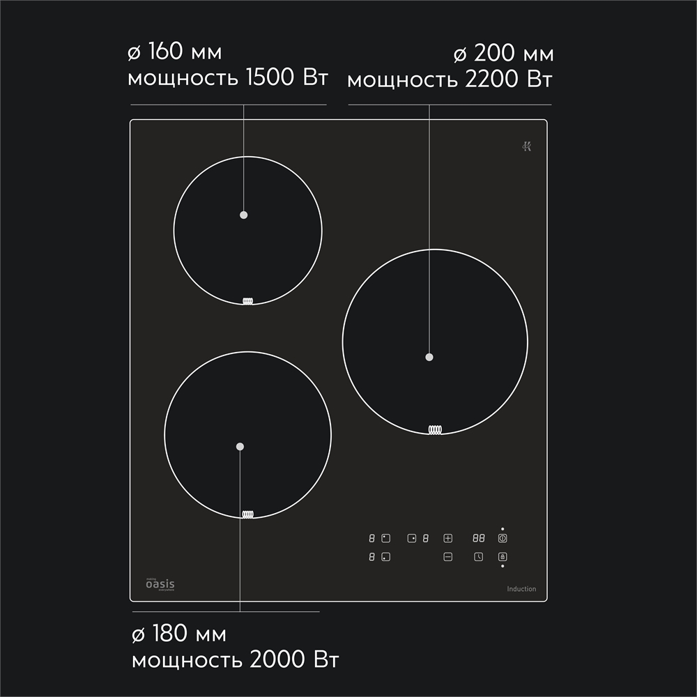 Варочная панель индукционная P-3IBS oasis 1124