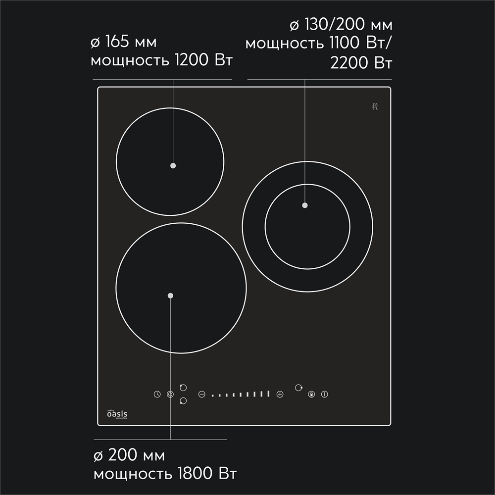 Варочная панель электрическая P-3SB oasis 1141