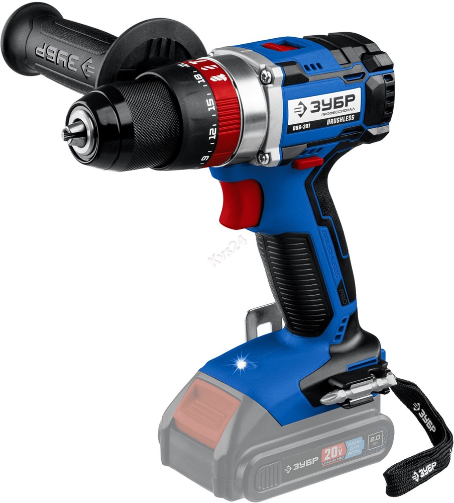 ЗУБР  Т7, 20 В, 70 Н·м, без АКБ, бесщеточная ударная дрель-шуруповерт, Профессионал (DBS-201) DBS-201