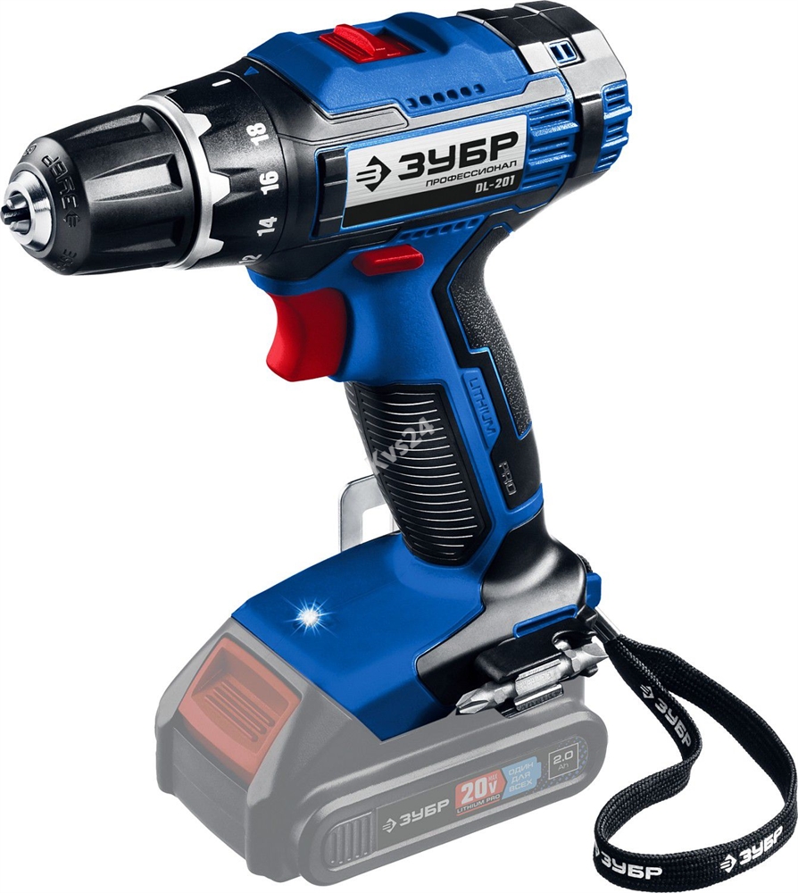 ЗУБР  Т7, 20 В, 50 Н·м, без АКБ, дрель-шуруповерт, Профессионал (DL-201) DL-201