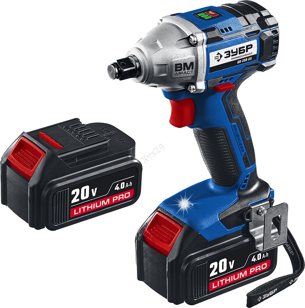 Бесщеточный гайковерт ЗУБР Профессионал 20В 2 АКБ 4Ач GB-250 A5 GB-250 A5